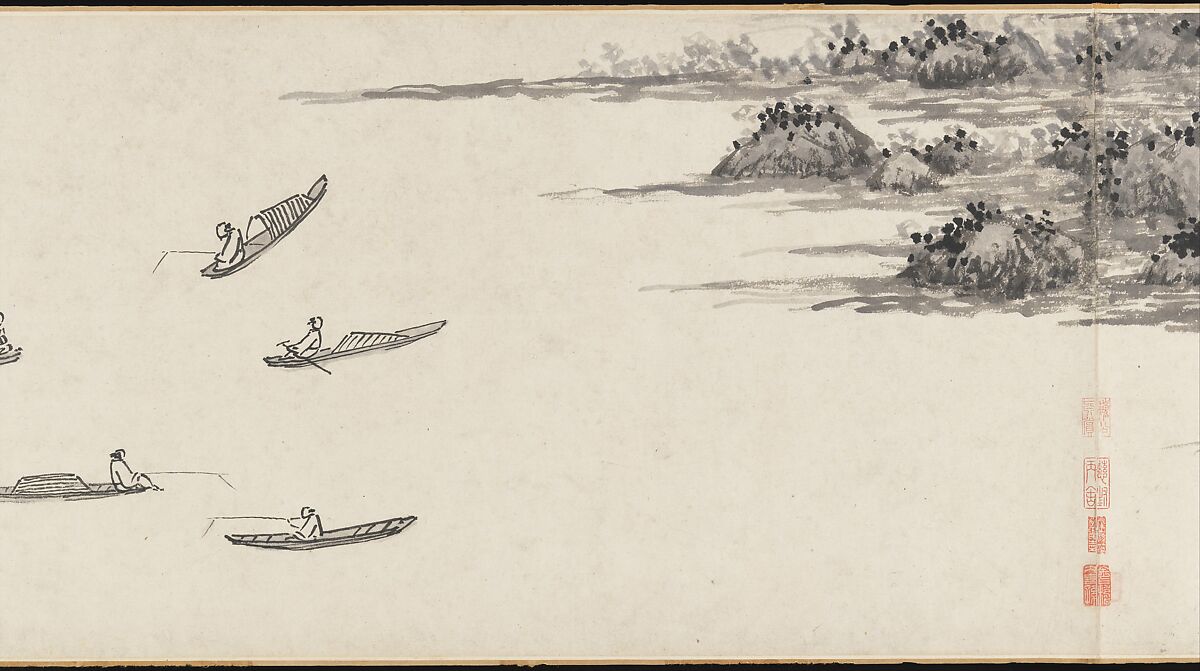 Joint Landscape, Shen Zhou (Chinese, 1427–1509), Handscroll; ink on paper, China