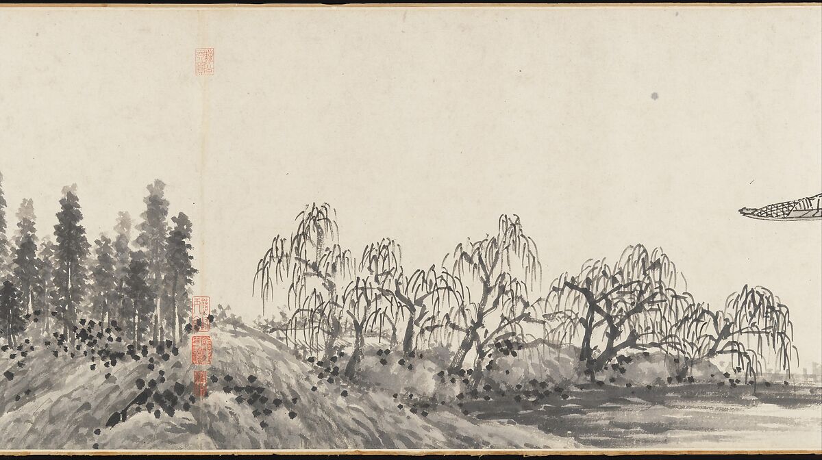 Joint Landscape, Shen Zhou (Chinese, 1427–1509), Handscroll; ink on paper, China