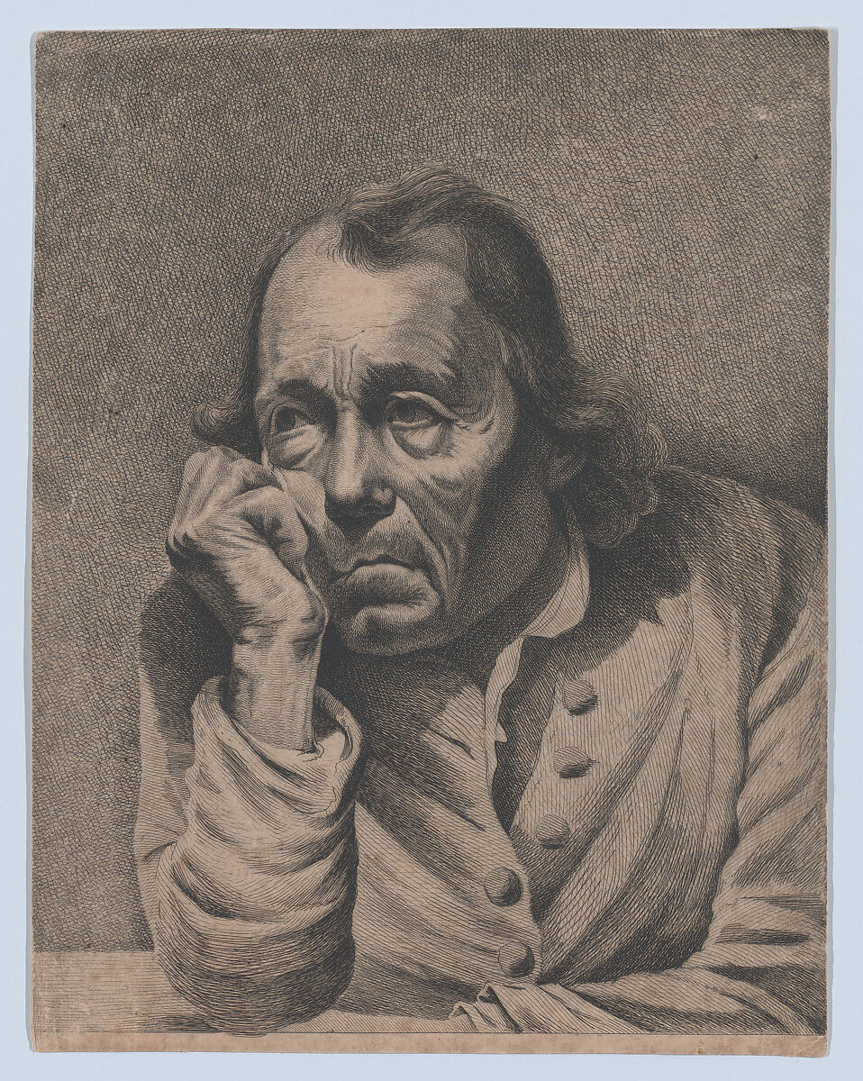 The Melancholic Man, Chevalier Ignace Joseph de Claussin (French, 1766–1844 Paris) (?), Etching 