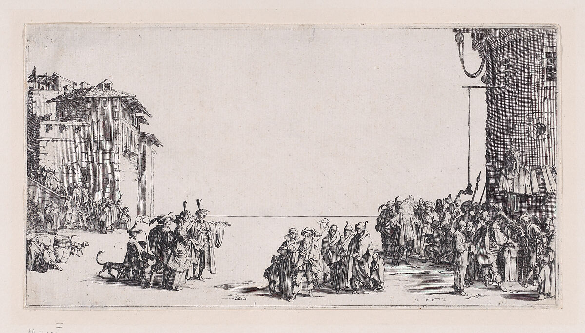 The Slave Market (Le Marché d'esclaves), Jacques Callot (French, Nancy 1592–1635 Nancy), Etching; first state of six (Lieure) 