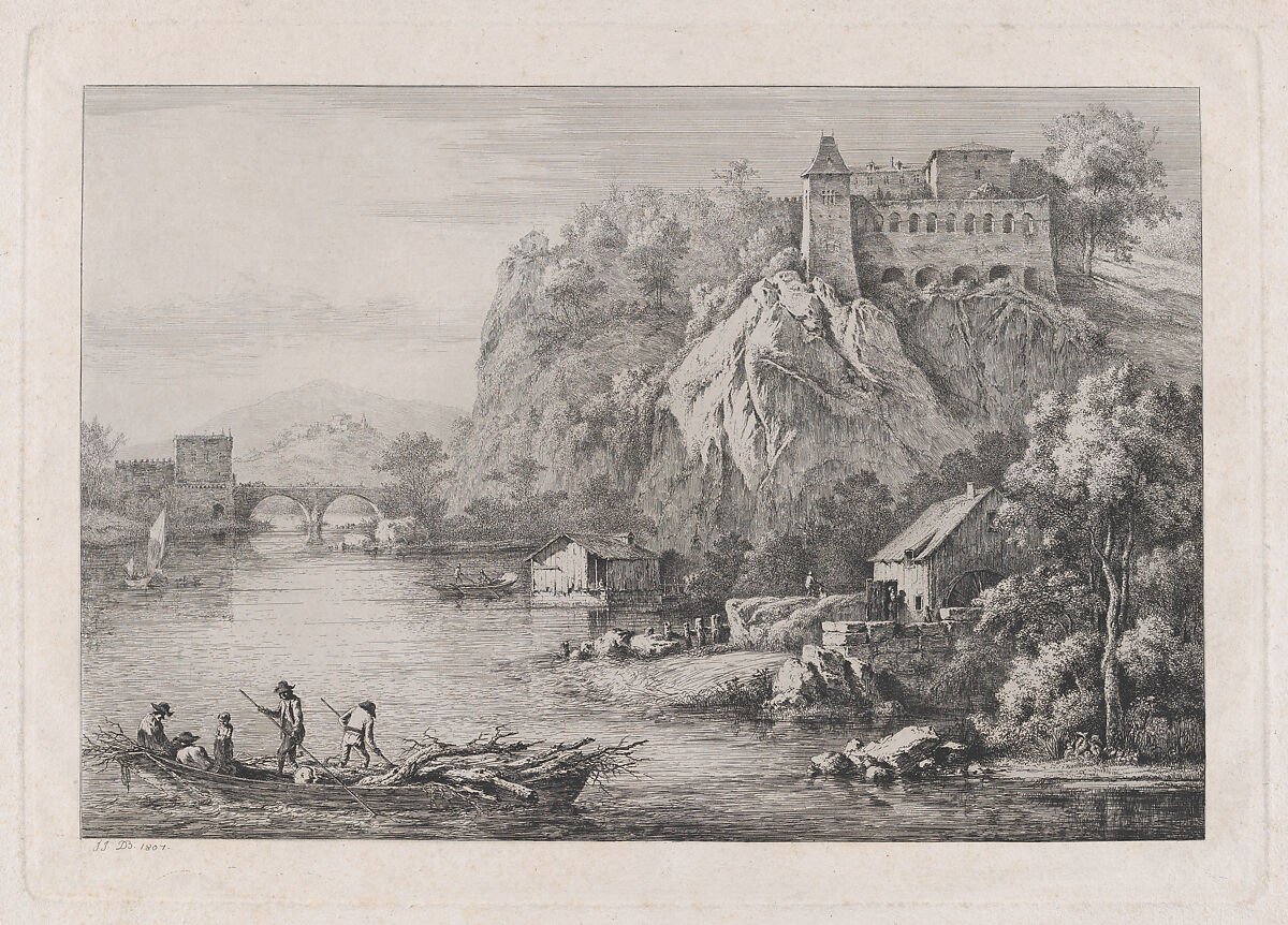 View of the Convent of the Barefooted Carmelites, Jean Jacques de Boissieu (French, Lyons 1736–1810 Lyons), Etching with drypoint; fourth state of five 