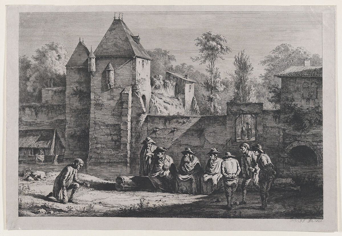 The Old Gate of Vaise, Lyon, Jean Jacques de Boissieu (French, Lyons 1736–1810 Lyons), Etching with drypoint, burin and roulette; third state of three 