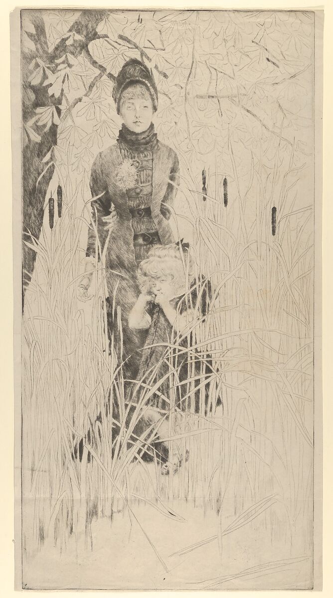 Orphan, James Tissot (French, Nantes 1836–1902 Chenecey-Buillon), Etching on laid paper 