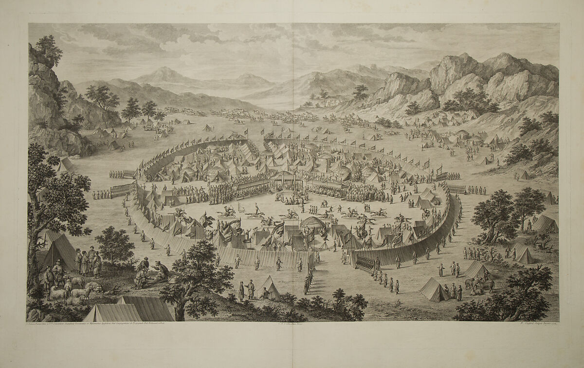 The Surrender of the Khan of Badakhsan, Pierre Philippe Choffard (French, Paris 1730–1809 Paris), Etching and engraving