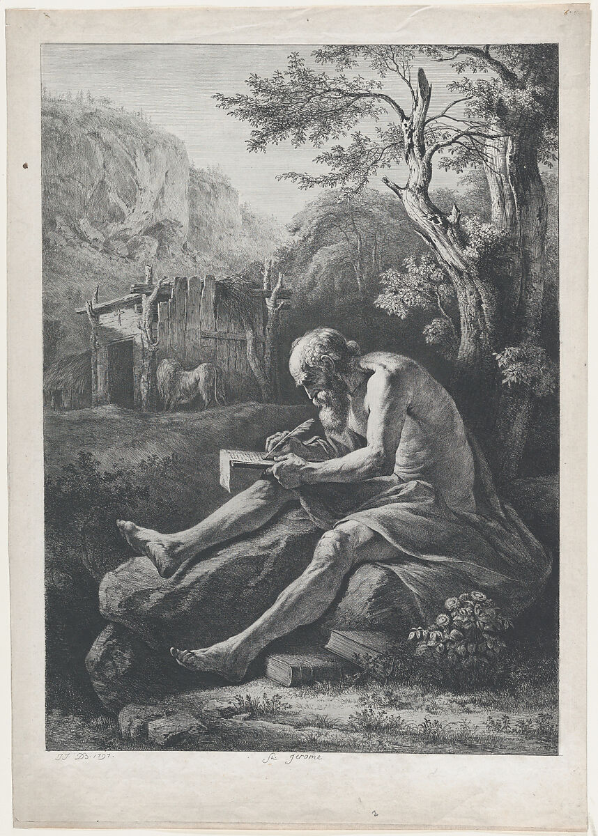 St. Jerome, Jean Jacques de Boissieu (French, Lyons 1736–1810 Lyons), Etching with drypoint, burin and roulette; fifth state of six 