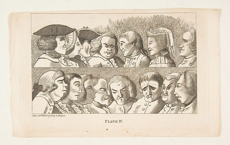 Plate IV, from Rules for Drawing Caricaturas