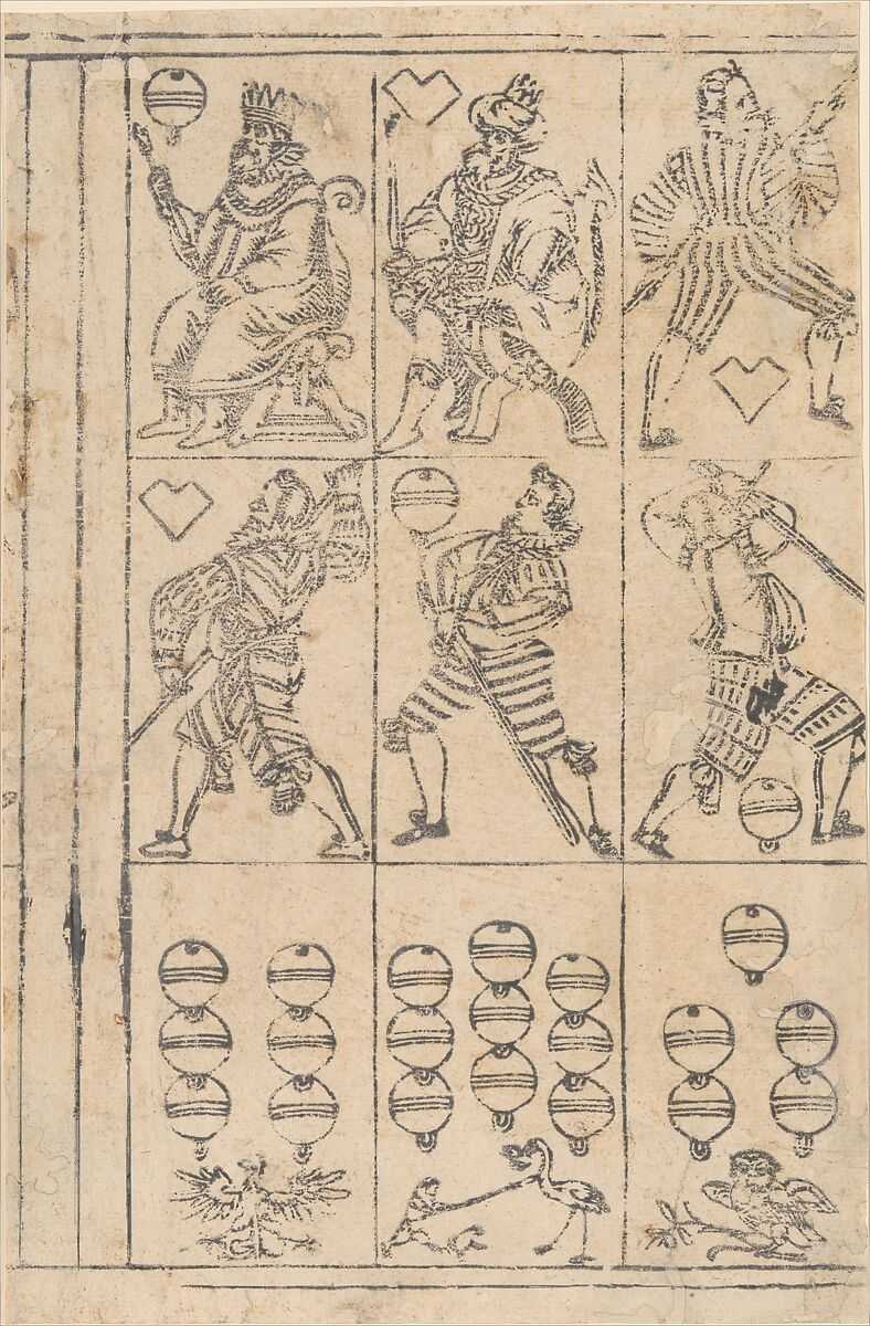 Sheet of Playing Cards, Georg Schachomair (German, 16th century), Woodcut 