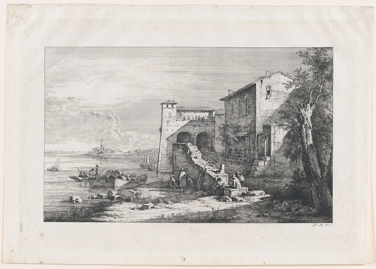 View of Old Customs House in Rome, Jean Jacques de Boissieu (French, Lyons 1736–1810 Lyons), Etching with drypoint; second state of four 