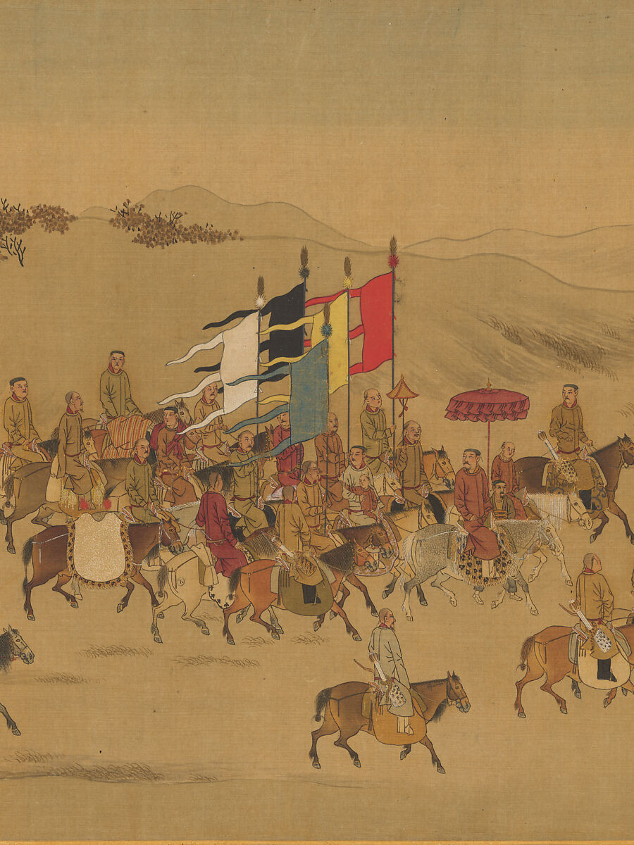 Eighteen Songs of a Nomad Flute: The Story of Lady Wenji, Unidentified artist Chinese, early 15th century, Handscroll; ink, color, and gold on silk, China