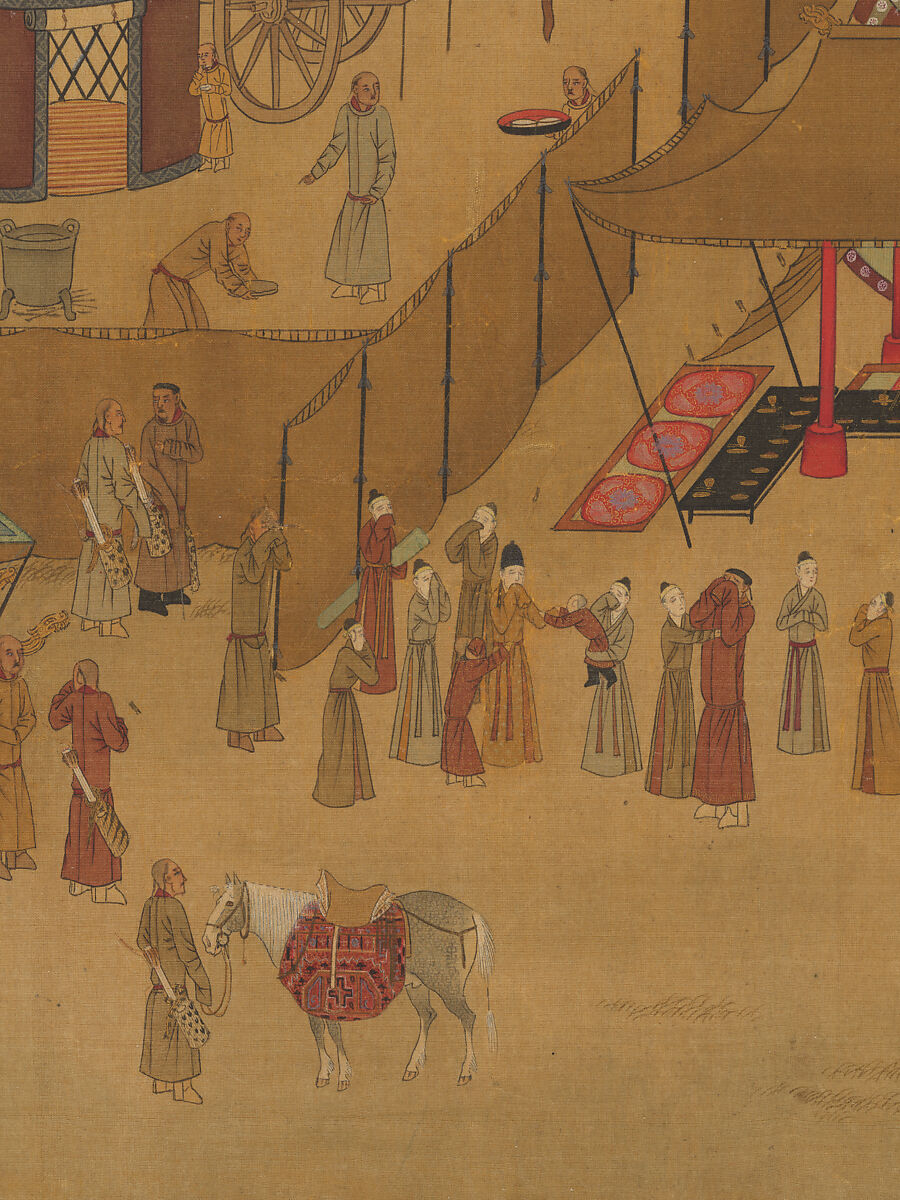 Eighteen Songs of a Nomad Flute: The Story of Lady Wenji, Unidentified artist Chinese, early 15th century, Handscroll; ink, color, and gold on silk, China