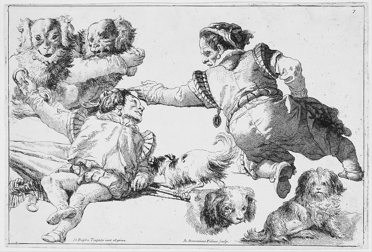 Studies of Dwarfs and Dogs, Giovanni Domenico Tiepolo  Italian, Etching