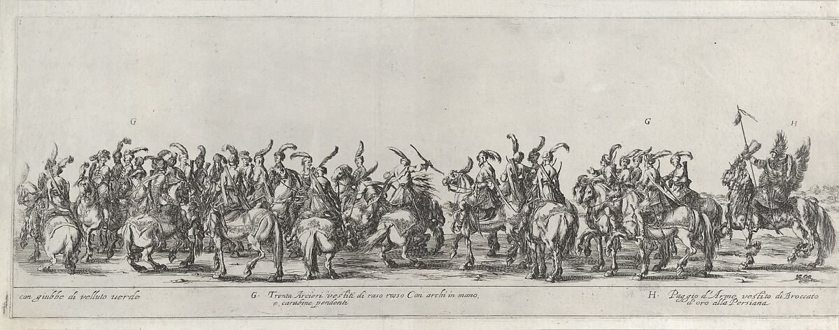 Entry of the Polish Ambassador into Rome, Stefano della Bella (Italian, Florence 1610–1664 Florence), Etching; first or second state of three