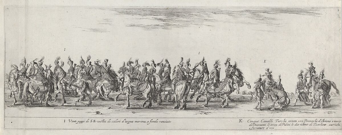 Entry of the Polish Ambassador into Rome, Stefano della Bella (Italian, Florence 1610–1664 Florence), Etching; first or second state of three