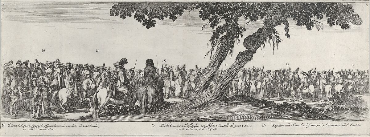 Entry of the Polish Ambassador into Rome, Stefano della Bella (Italian, Florence 1610–1664 Florence), Etching; first or second state of three