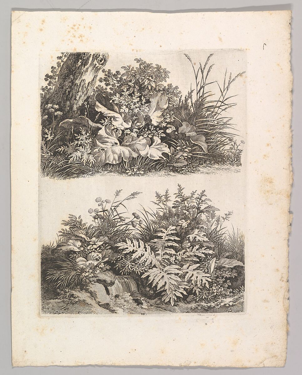 Studienblätter für Landschaftzeichner, Adrian Zingg (Swiss, St. Gallen 1734–1816 Leipzig), Etching and letterpress text in original lithographed, ochre-colored paper cover