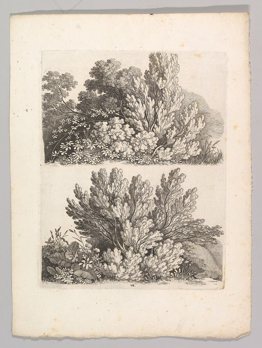 Studienblätter für Landschaftzeichner, Adrian Zingg (Swiss, St. Gallen 1734–1816 Leipzig), Etching and letterpress text in original lithographed, ochre-colored paper cover