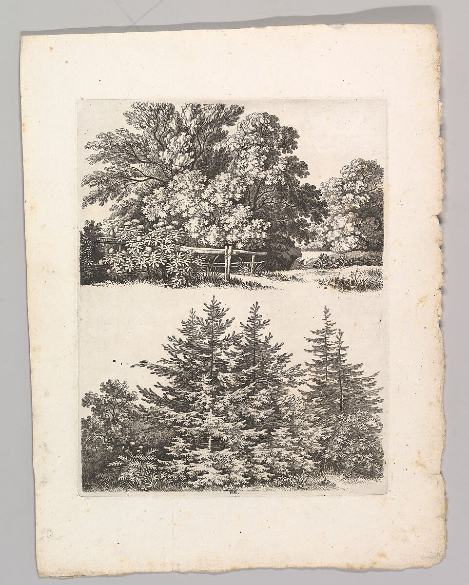 Studienblätter für Landschaftzeichner, Adrian Zingg (Swiss, St. Gallen 1734–1816 Leipzig), Etching and letterpress text in original lithographed, ochre-colored paper cover