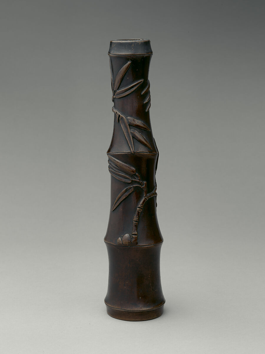 Vase in the Shape of a Piece of Bamboo, Bronze, Japan 