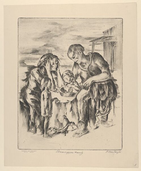 Sharecroppers Family, William Sanger (American, Brooklyn, New York 1875–1961 New York), Drypoint 