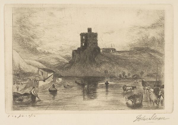 Dedham Castle, after Turner, John Sloan (American, Lock Haven, Pennsylvania 1871–1951 Hanover, New Hampshire), Etching 