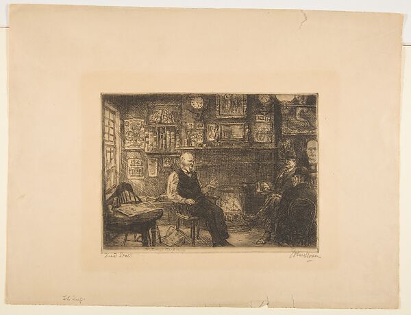 McSorley's Back Room, John Sloan (American, Lock Haven, Pennsylvania 1871–1951 Hanover, New Hampshire), Etching, second state of three