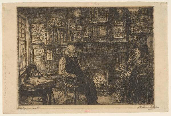 McSorley's Back Room, John Sloan (American, Lock Haven, Pennsylvania 1871–1951 Hanover, New Hampshire), Etching; first state of three 