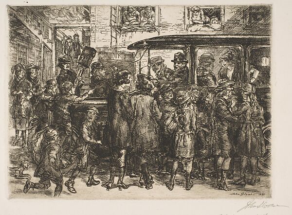 The "Movey" Troupe, John Sloan (American, Lock Haven, Pennsylvania 1871–1951 Hanover, New Hampshire), Etching 