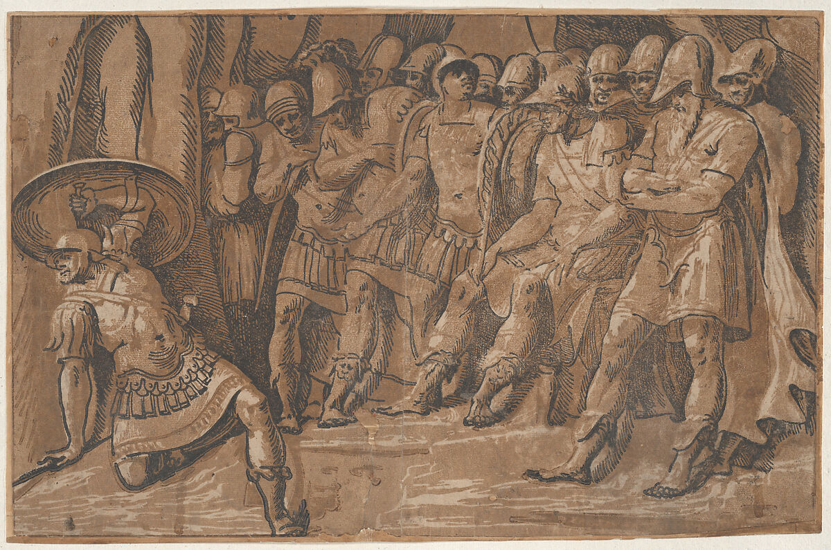 The Delivery of the Keys to Peter, Master of the Die (Italian, active Rome, ca. 1530–60), Engraving