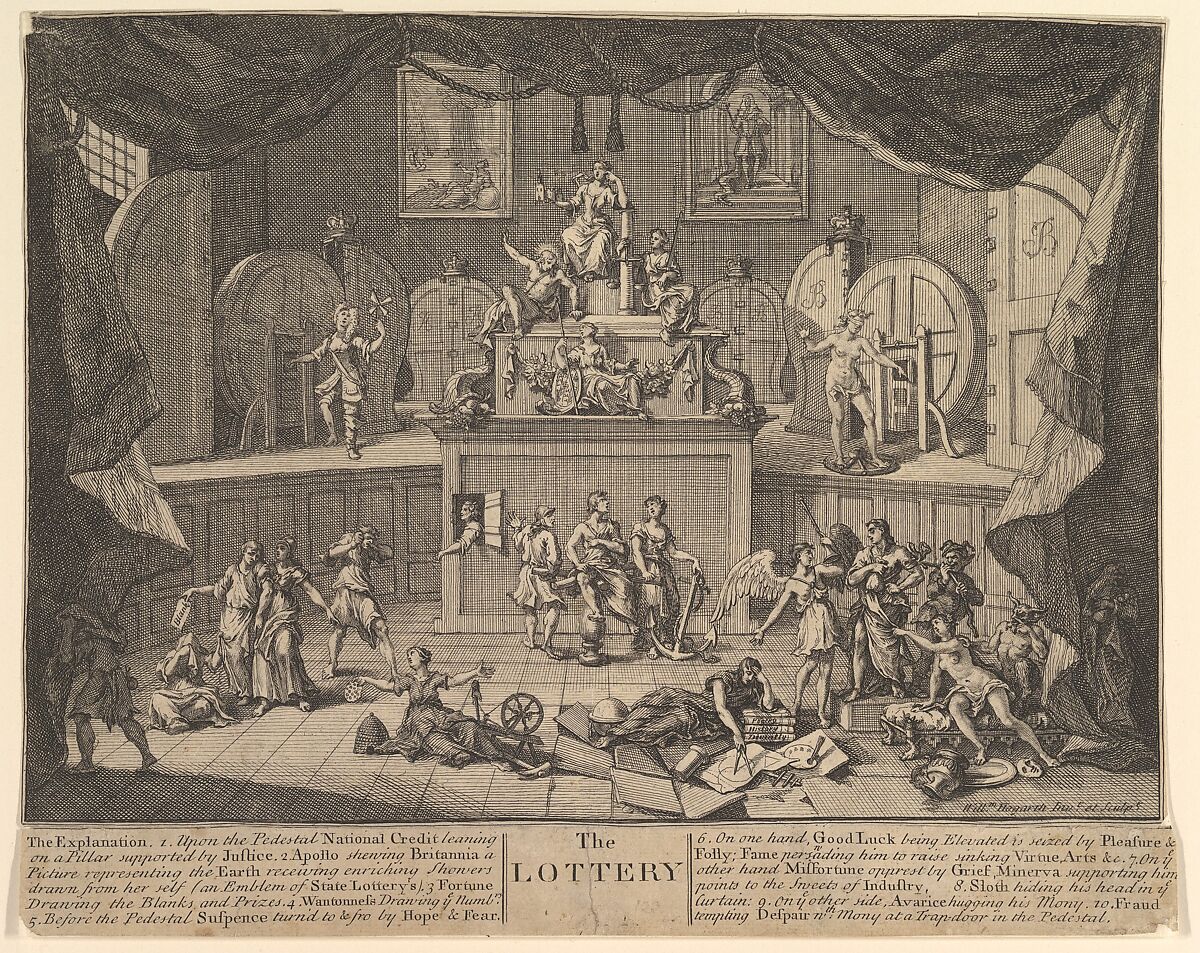 The Lottery, William Hogarth (British, London 1697–1764 London), Etching and engraving; eighth state of eight 
