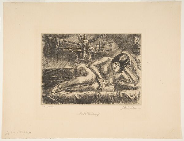 Nude Reading, John Sloan (American, Lock Haven, Pennsylvania 1871–1951 Hanover, New Hampshire), Etching