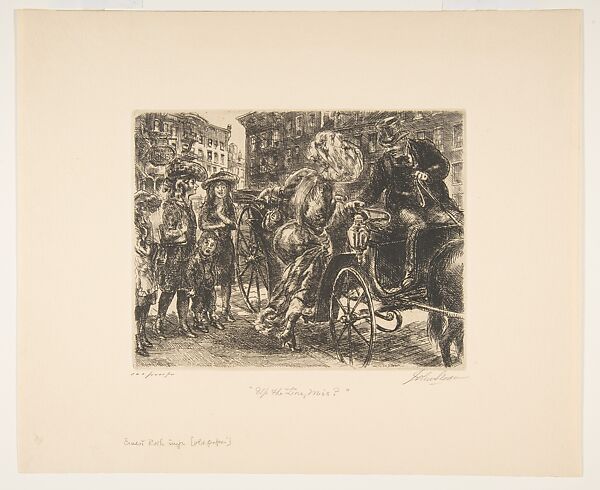 Up the Line, Miss?, John Sloan (American, Lock Haven, Pennsylvania 1871–1951 Hanover, New Hampshire), Etching