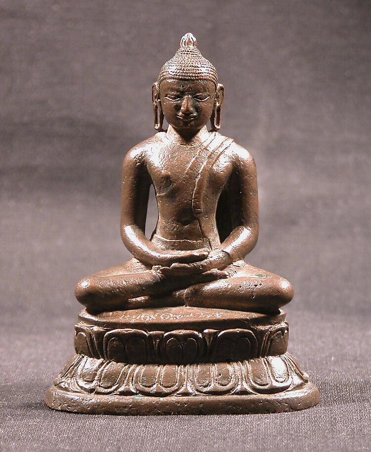 Seated Buddha, Copper alloy, India (Tamil Nadu, Nagapattinam) 