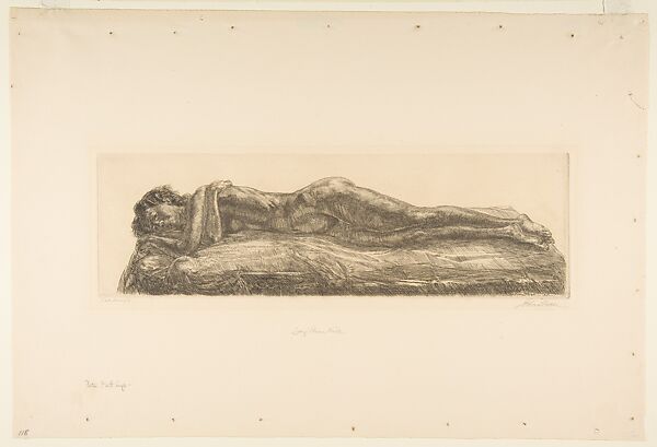 Long Prone Nude, John Sloan (American, Lock Haven, Pennsylvania 1871–1951 Hanover, New Hampshire), Etching and engraving