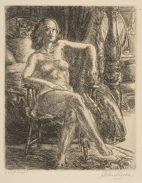 Nude with Furniture, John Sloan (American, Lock Haven, Pennsylvania 1871–1951 Hanover, New Hampshire), Etching 