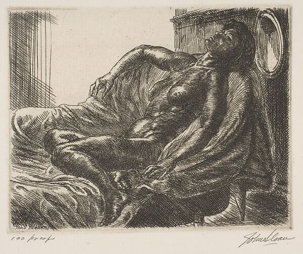 Nude with Halo, John Sloan (American, Lock Haven, Pennsylvania 1871–1951 Hanover, New Hampshire), Etching and engraving 