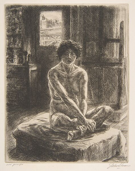 Nude on Posing Stand, John Sloan (American, Lock Haven, Pennsylvania 1871–1951 Hanover, New Hampshire), Etching and aquatint 