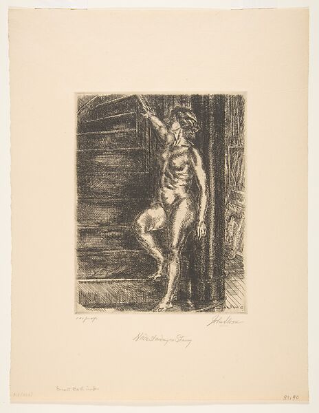 Nude Standing on Stairway, John Sloan (American, Lock Haven, Pennsylvania 1871–1951 Hanover, New Hampshire), Etching
