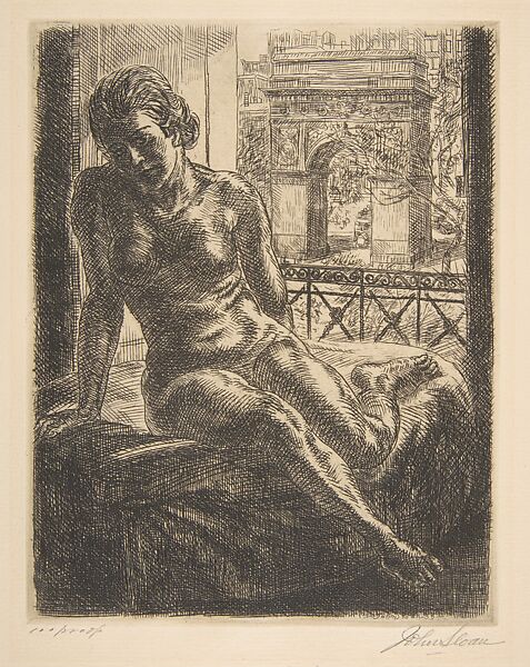 Nude and Arch, John Sloan (American, Lock Haven, Pennsylvania 1871–1951 Hanover, New Hampshire), Etching and engraving 