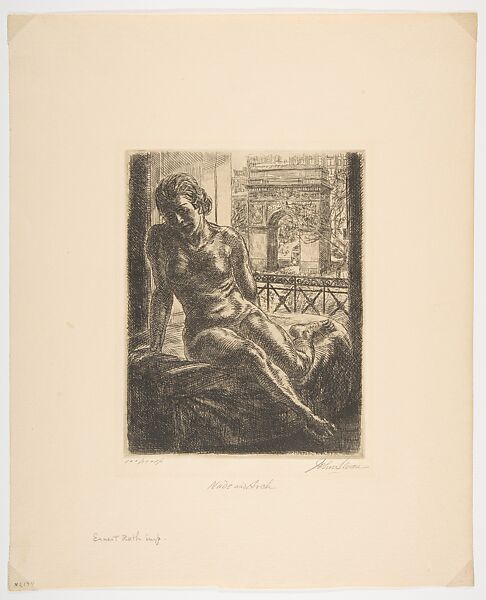 Nude and Arch, John Sloan (American, Lock Haven, Pennsylvania 1871–1951 Hanover, New Hampshire), Etching and engraving