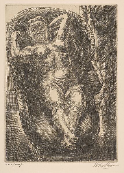 Nude Foreshortened, John Sloan (American, Lock Haven, Pennsylvania 1871–1951 Hanover, New Hampshire), Etching and engraving 
