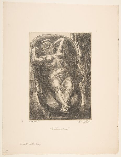 Nude Foreshortened, John Sloan (American, Lock Haven, Pennsylvania 1871–1951 Hanover, New Hampshire), Etching and engraving