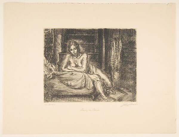 Nude Leaning Over Chaise, John Sloan (American, Lock Haven, Pennsylvania 1871–1951 Hanover, New Hampshire), Etching