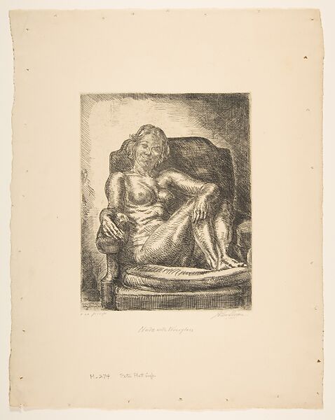 Nude with Wineglass, John Sloan (American, Lock Haven, Pennsylvania 1871–1951 Hanover, New Hampshire), Etching
