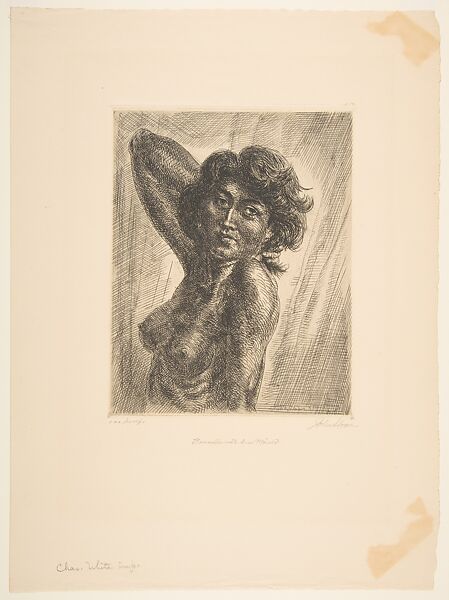 Brunette Head and Shoulders, John Sloan (American, Lock Haven, Pennsylvania 1871–1951 Hanover, New Hampshire), Etching and engraving