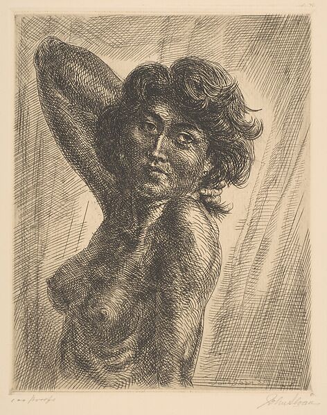 Brunette Head and Shoulders, John Sloan (American, Lock Haven, Pennsylvania 1871–1951 Hanover, New Hampshire), Etching and engraving 