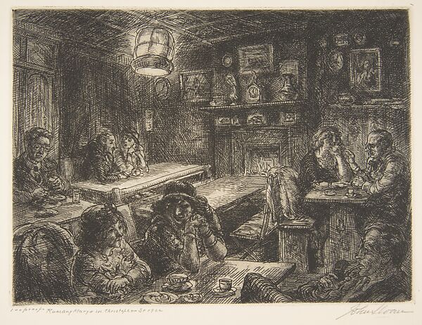 Romany Marye in Christopher Street, 1922, John Sloan (American, Lock Haven, Pennsylvania 1871–1951 Hanover, New Hampshire), Etching 
