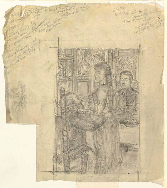 Of Human Bondage, Chapter 87 (preparatory drawing), John Sloan (American, Lock Haven, Pennsylvania 1871–1951 Hanover, New Hampshire), Graphite 