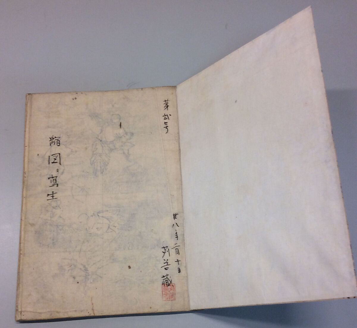 Brush and Ink Drawings after Life and Paintings, Sketchbook; Ink on mulberry paper, Japan