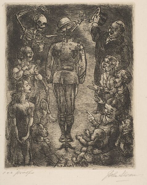 The Shell of Hell!, John Sloan (American, Lock Haven, Pennsylvania 1871–1951 Hanover, New Hampshire), Etching and mezzotint 