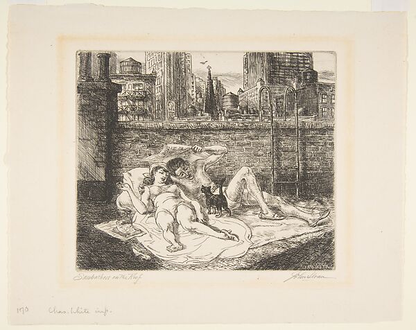 Sunbathers on the Roof, John Sloan (American, Lock Haven, Pennsylvania 1871–1951 Hanover, New Hampshire), Etching